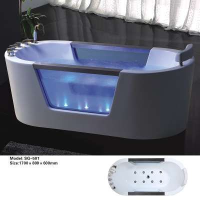 new design small one person square freestanding bathtub with seat